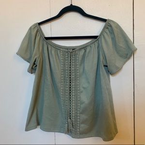 Drop-shoulder boho blouse